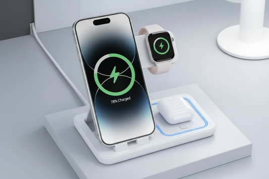 Gripfy 3-in-1 Foldable Wireless Charger for iPhone, Apple Watch & AirPods